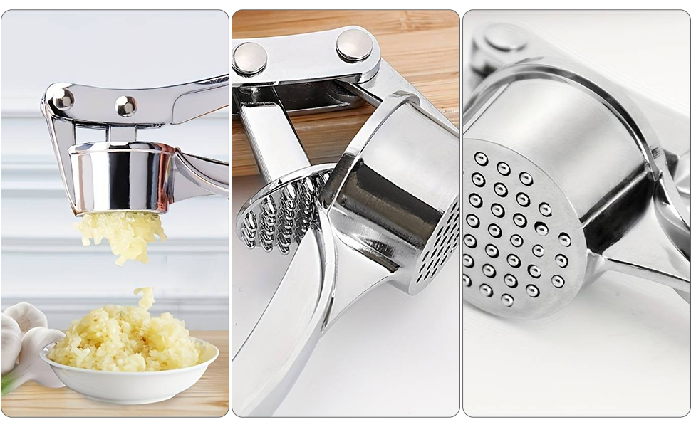 Пресс для часнику, подрібнювач часнику з нержавіючої сталі, придатний для миття в посудомийній машині, зручна ручка
