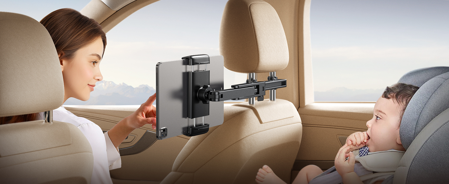 Тримач для планшета Joyroom в авто з двома стержнями та регульованим кріпленням, сумісний з iPad, Switch, Phone (4.7-13 дюймів)