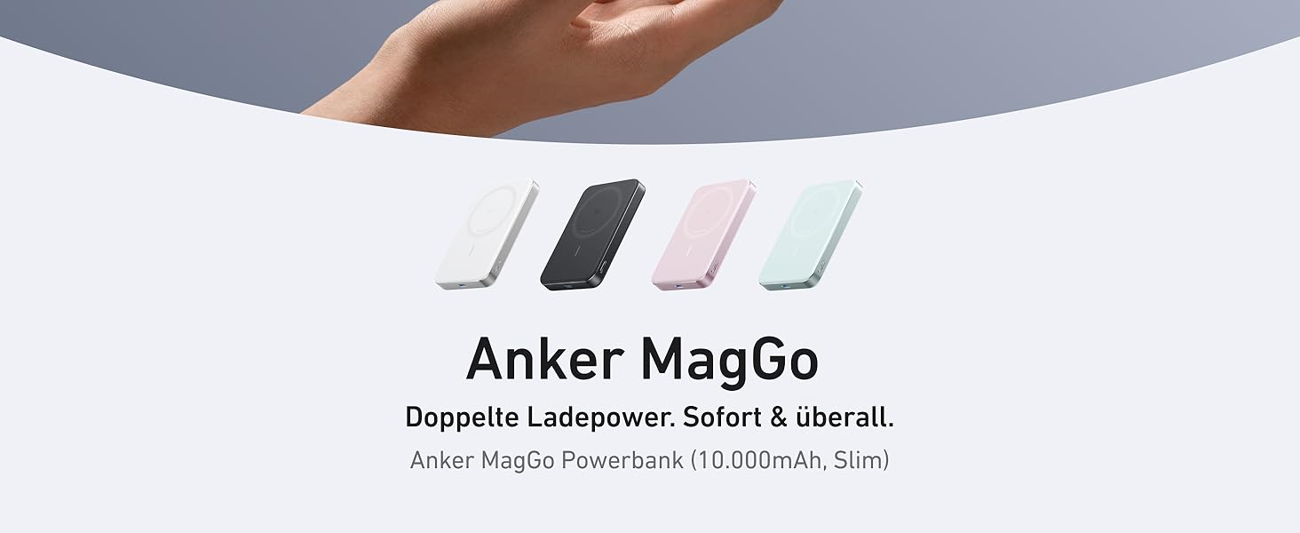 Anker MagGo Powerbank 10000mAh: Qi2, MagSafe, портативний зарядний пристрій для iPhone 16/15/14/13, чорний