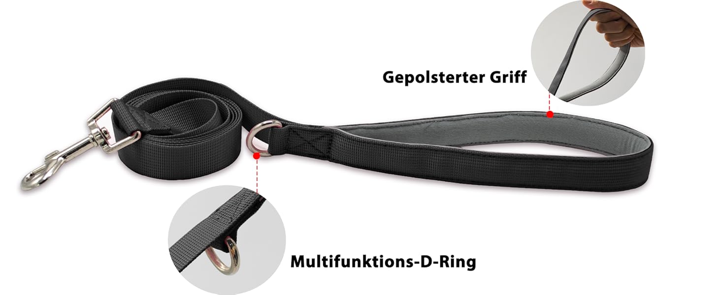 Нашийник для собак з повідком, безпечний нашийник від виривання, анти-тяговий нашийник з ручкою та світловідбиваючими елементами, легкий, регульований нашийник для середніх собак (Чорний, XS). Дуже маленький, чорний