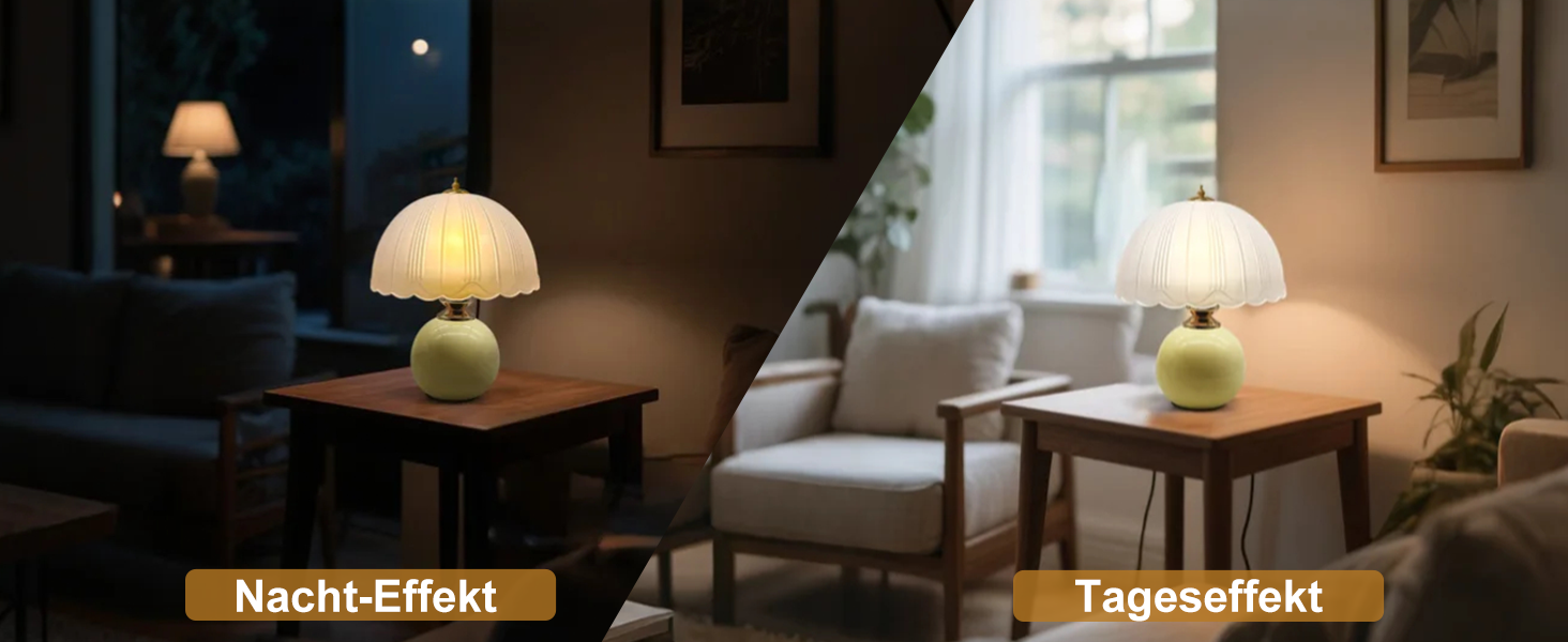 LED настільна лампа, невеликий скляний світильник з 3 режимами кольору, вінтажний приліжний світильник для вітальні та спальні