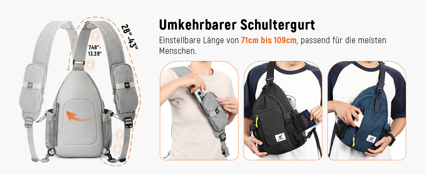 Чоловіча сумка через плече SKYSPER: стильна, захищена від крадіжок, для подорожей та повсякденного використання (чорна)