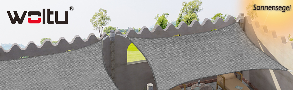 Сонцезахисний тент WOLTU 5x7 м, прямокутний, HDPE, 85% UV захист, водопроникний, дихаючий
