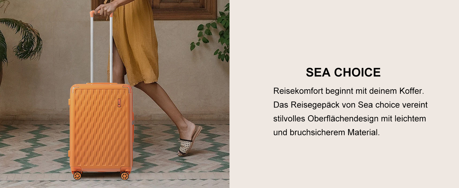 Набір валіз Sea Choice: 3 валізи (55/65/75 см) + косметичка, білий, з TSA-замком, PC+ABS, для ручної поклажі