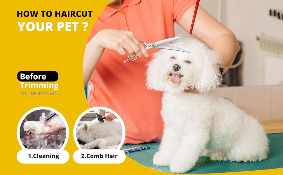 Професійна вигнута ножиця для грумінгу собак Dream Reach 8 дюймів, 440C нержавіюча сталь, ергономічна ручка, для собак та котів