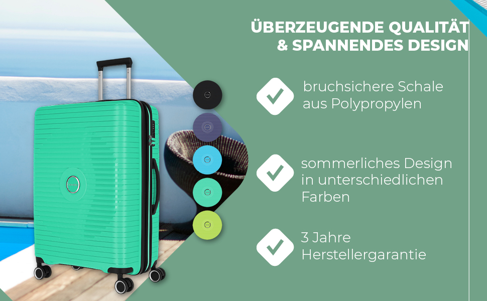 Набір валіз Travelite ORBITA 3шт (L/M/S) з TSA замком, 4 колеса, зелений