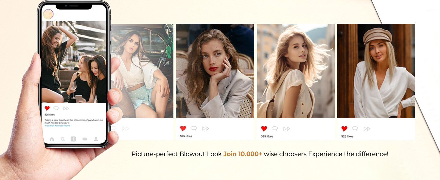 UKLISS Hairstyler 6 в 1 Airbrush: професійний набір для укладки волосся | 1000W | Air Curler, фен-щітка, стайлер для локонів, об'єму та випрямлення | Золотий