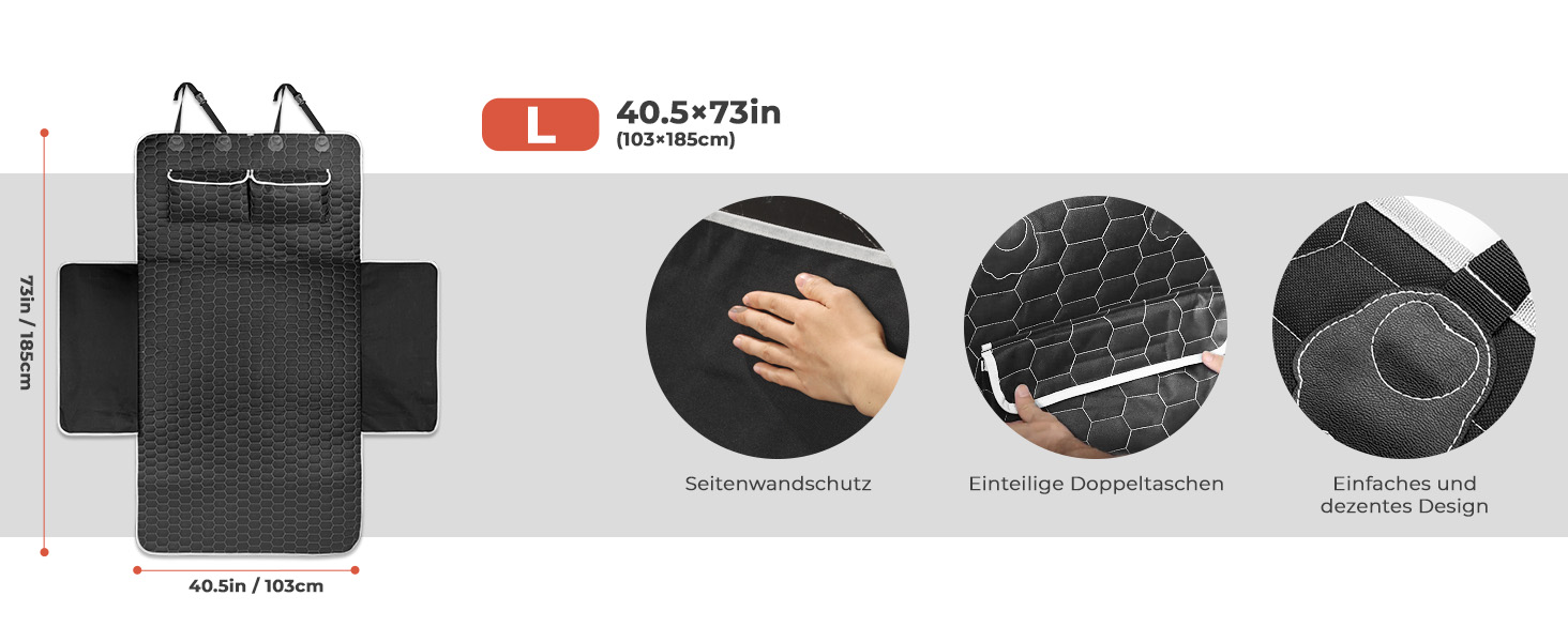 Захист для багажника автомобіля Oasser для собак з боковими та захистом краю вантажного отвору, універсальний, водонепроникний, стійкий до подряпин, нековзний, килимок для багажника