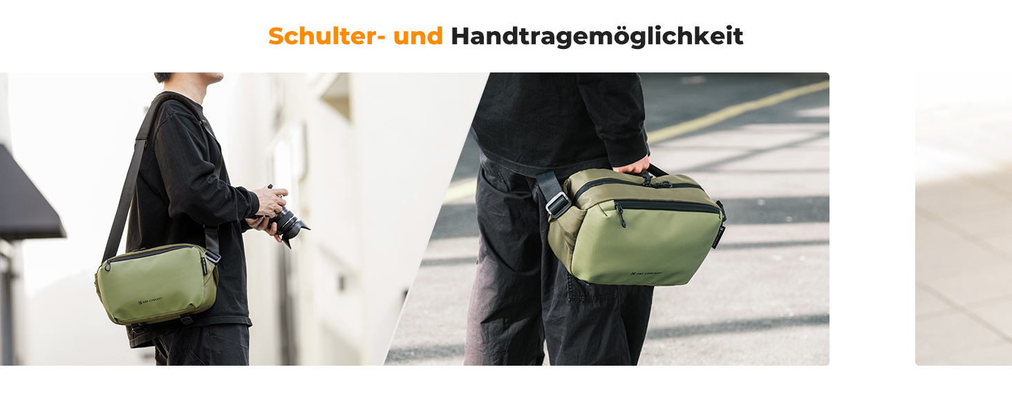 Рюкзак для камери K&F CONCEPT, сумка через плече, квадратна сумка для фотографів, сумісний з Canon/Nikon/Sony/DJI Mavic, зелений (M)