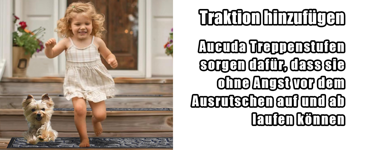 Гумові килимки на сходи зовнішні Aucuda, 6 шт., 76x22 см, сірі, антиковзкі, вологостійкі, теплоізоляційні для вулиці