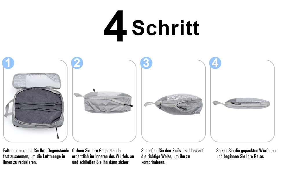 Органайзери для валізи: комплект 3 шт. (сірий) - для зручної подорожі