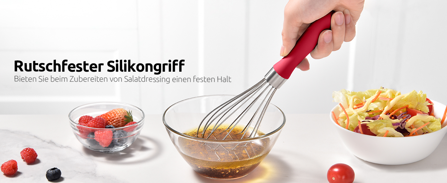 Міксер кухонний U-Taste, 30 см, нержавіюча сталь 18/10, 12 гнучких дротів, силіконовий руків'я