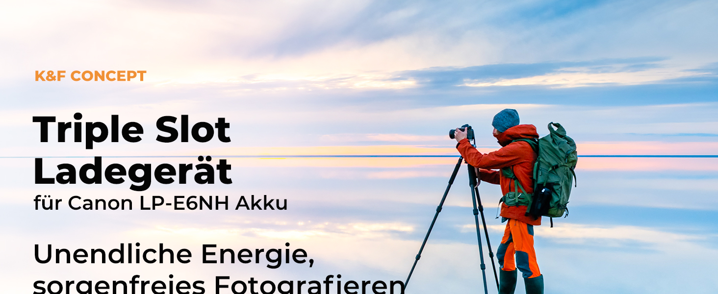 Зарядний пристрій K&F Concept LP-E6 для Canon EOS R5, R6, R7, 5D, 6D, 7D Mark II з LCD дисплеєм (3 слоти)