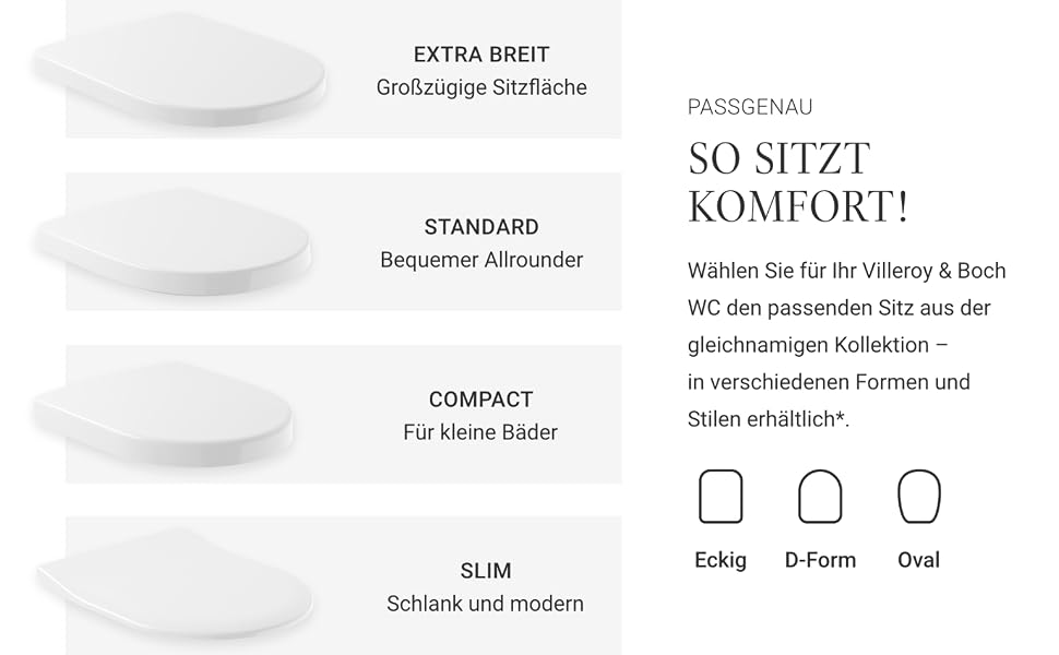 Сидіння для унітаза Villeroy & Boch O.novo з мікроліфтом (м'яке закриття), Duroplast, D-подібне, колір білий альпійський глянець