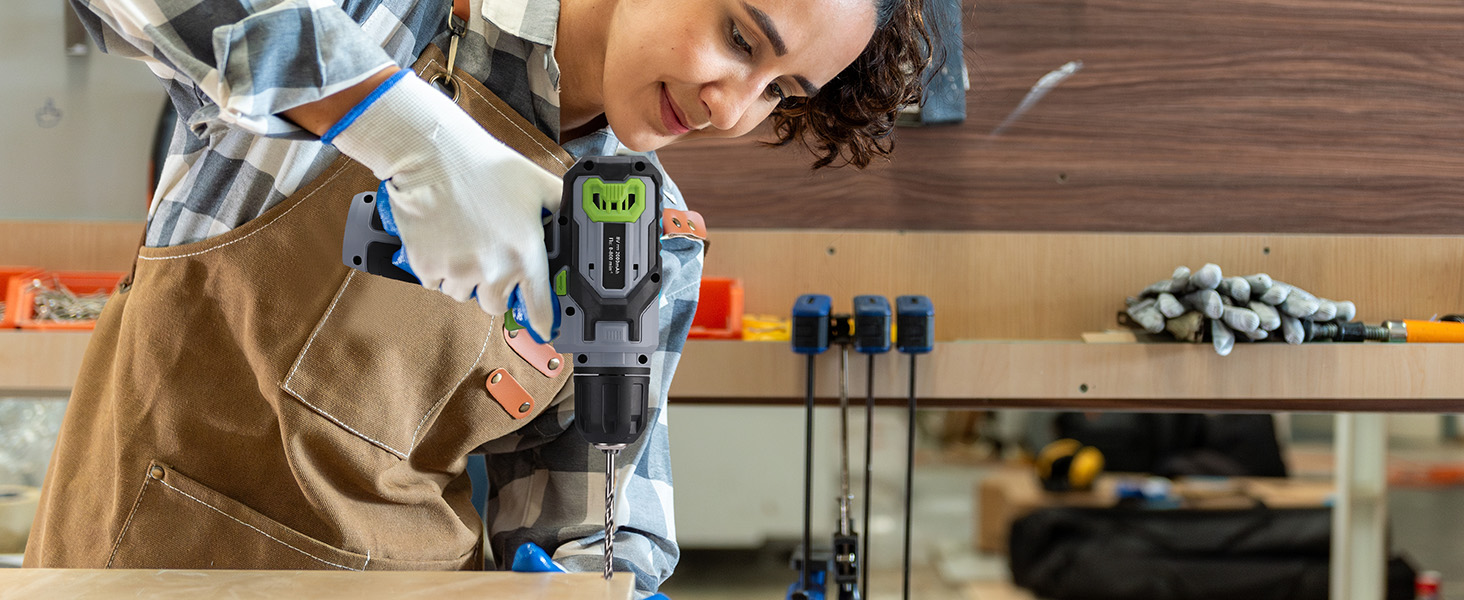 WORKPRO Акумуляторний шуруповерт 8V з набором 53 аксесуари, регульована швидкість, LED-ліхтик, для домашніх ремонтів та DIY