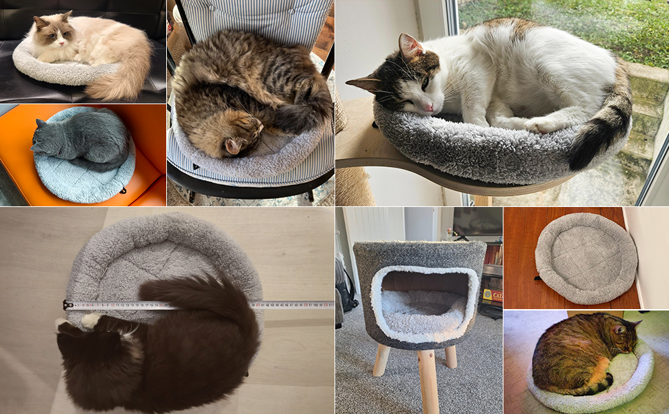 М'яке ліжко для котів та собак Namsan, плюшеве, тепле, 45x60 см, сірий колір