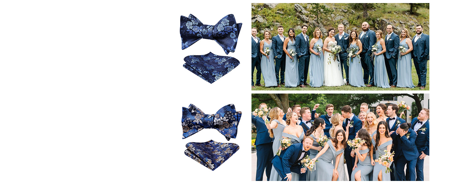 HISDERN Комплект краваток та нагрудного хустинки з квітковим принтом для чоловіків. Квітковий жакардовий комплект краваток для весілля та свят. Рожевий колір.