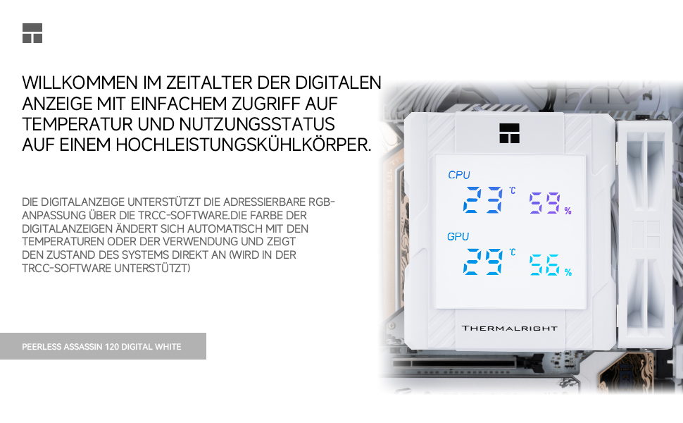 Thermalright Peerless Assassin 120 Digital ARGB: Кулер CPU з 6 тепловими трубками для AM4/AM5, Intel LGA1700/1851/1150/1151/1200, чорний