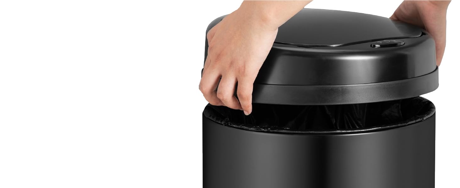 Відро для сміття Juskys з датчиком руху, 30 л, нержавіюча сталь, з кришкою-затискачем для пакетів, безконтактне відкриття