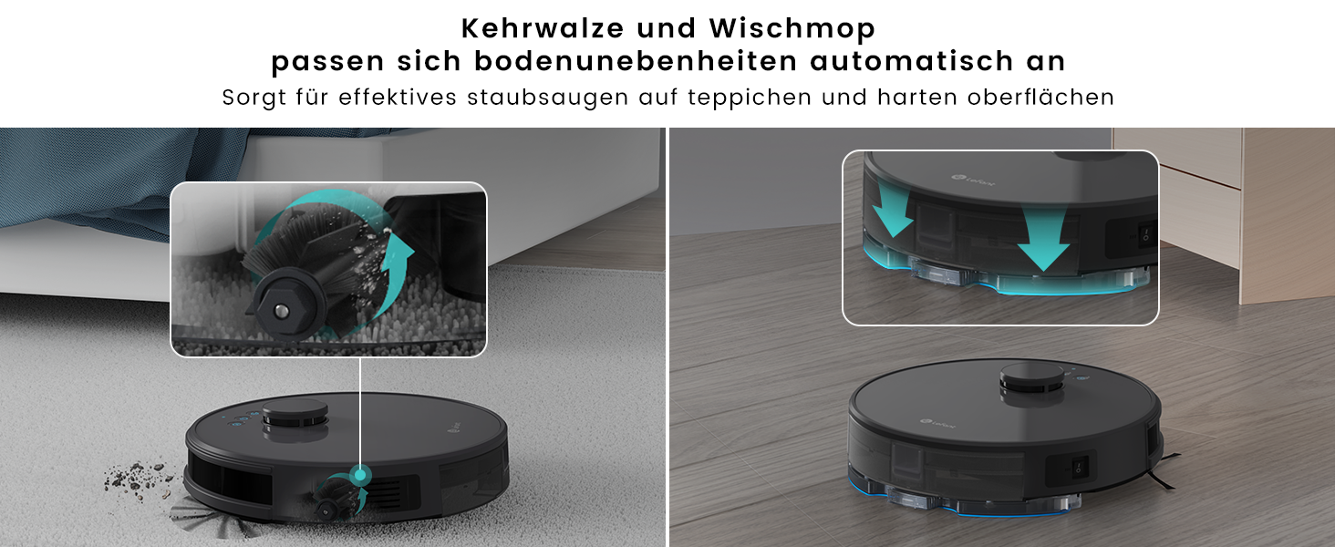 Робот-пилосос Lefant M1 з лазерною навігацією, функцією миття, 5500Pa, 8 зон заборони, керування через додаток/Alexa, для твердих підлог та шерсті тварин