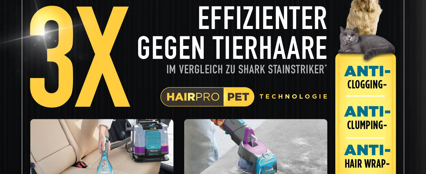 Shark HX100EUCP StainStriker HairPro Pet: портативний пилосос для видалення плям та шерсті тварин