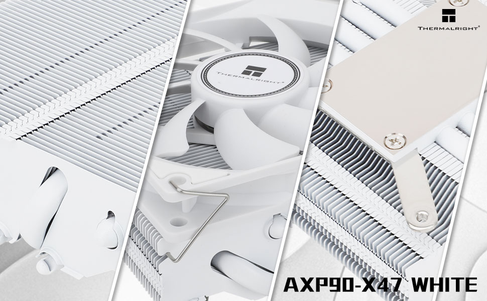 Охолоджувач CPU Thermalright AXP90-X47 Low Profile, 47 мм, для AMD AM4/Intel 1700/1150/1151/1155/1156/1200 (білий)