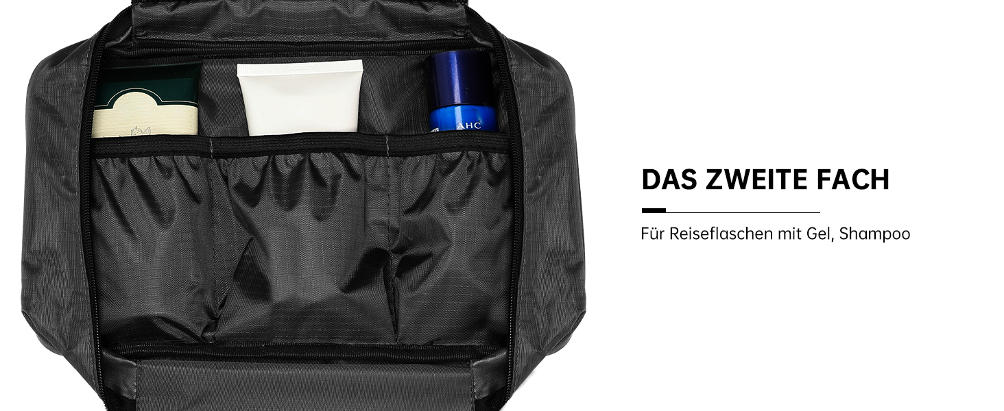 Сумка для туалетних аксесуарів на гачок, велика дорожня сумка-органайзер для жінок та чоловіків, 4-в-1 водонепроникна, армійний зелений (чорний)