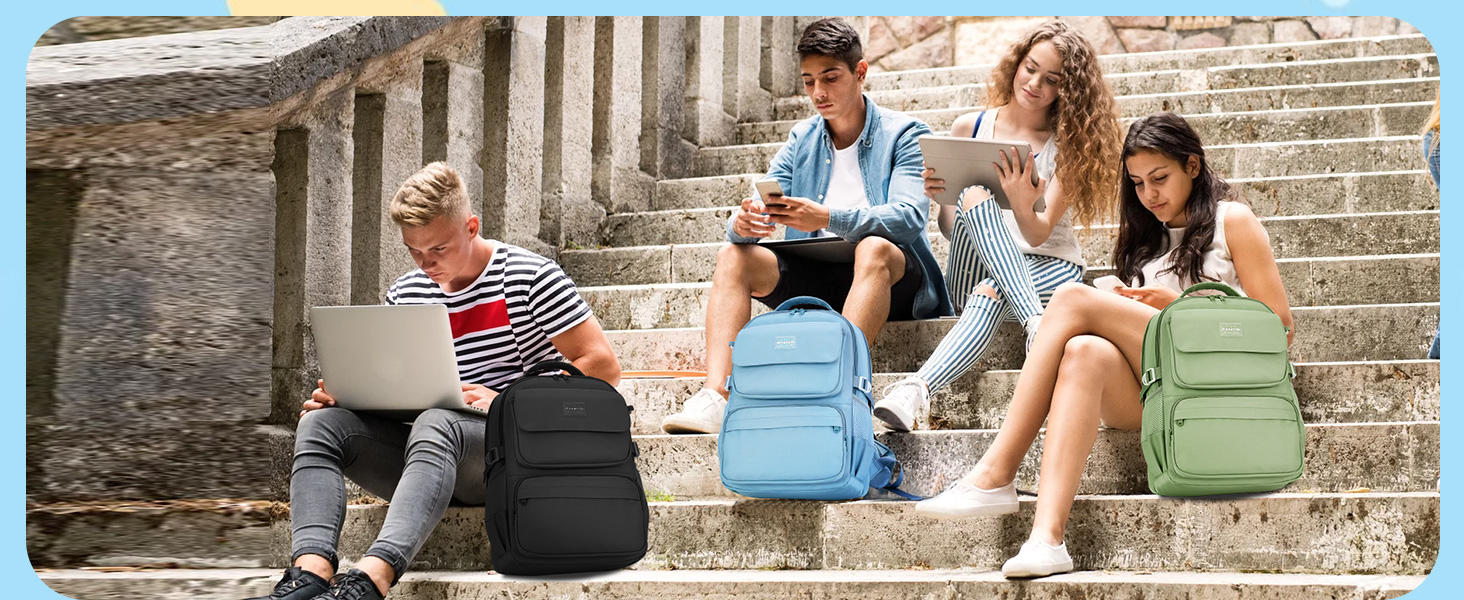 Шкільний рюкзак FIORETTO для дівчаток-підлітків, рюкзак для жінок з відділом для ноутбука 15,6', водонепроникний, легкий, 25L, для школи та подорожей, рожевий