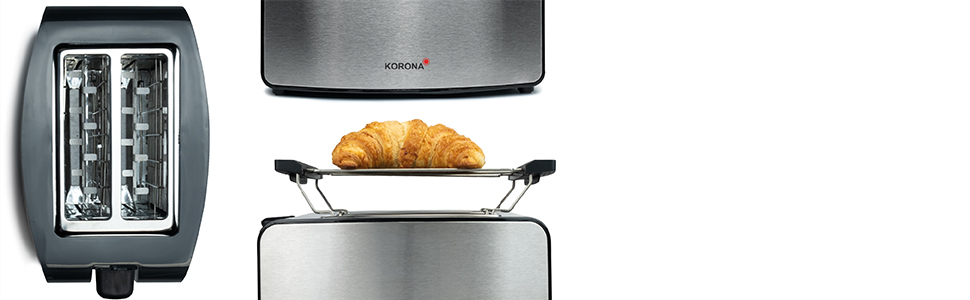 Тостер Korona 21250 з двома слотами | Для приготування тостів та сендвічів | З насадкою для бургерів XXL