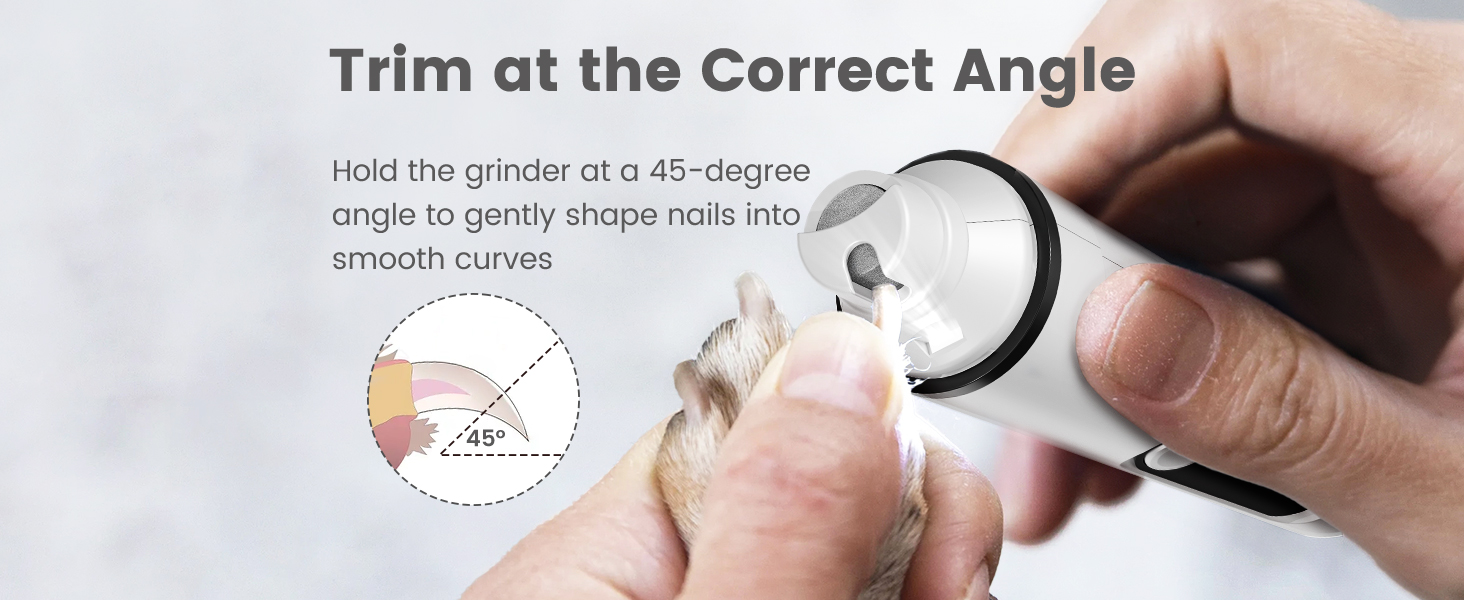 Триммер для стрижки кігтів та стрижка кігтів для собак 2 в 1, безшумний, акумуляторний, електричний, для великих, середніх та маленьких собак, білий