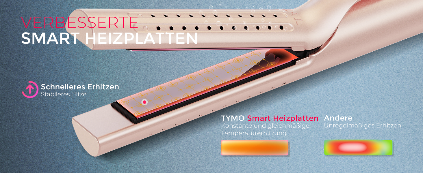 TYMO Airflow: Випрямляч та локони 2-в-1 з іонізацією - 32 мм, Goldblush