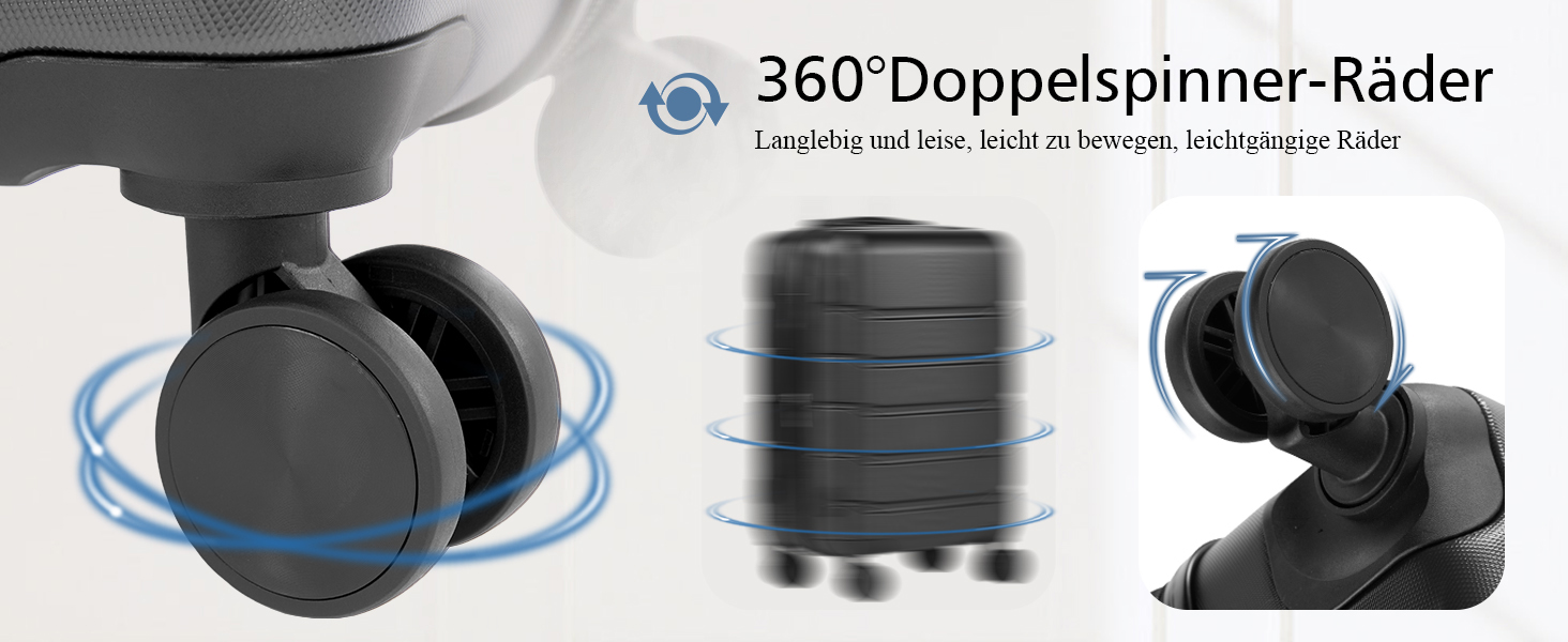 Набір валіз у жорсткому корпусі Dumos 3tlg. Hartschalenkofferset, чорний колір, з замком, телескопічна ручка