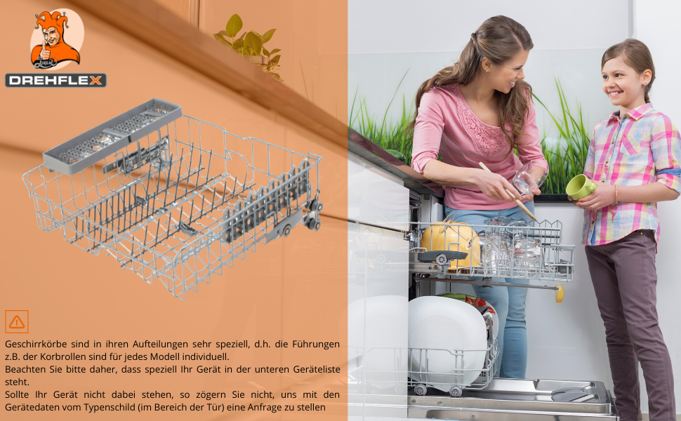 Кошик для верхнього рівня DREHFLEX KORB35-00770441 для посудомийних машин Bosch, Siemens, Neff, сумісний з 00688641, 00688619, 00685076, 00680270, 00662006, 00212900