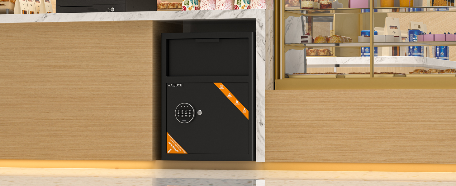 Сейф Tresor з цифровим замком та ключем, меблевий сейф для дому, офісу, готелю, грошей, документів, прикрас, паспортів (70L, з прорізом для купюр)