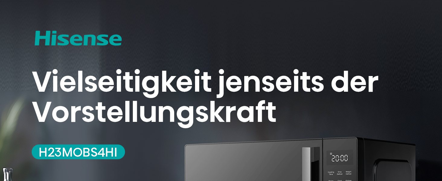 Мікрохвильова піч Hisense H20MOBS4HI 23 л з InverterTech, керамічним покриттям та цифровим керуванням