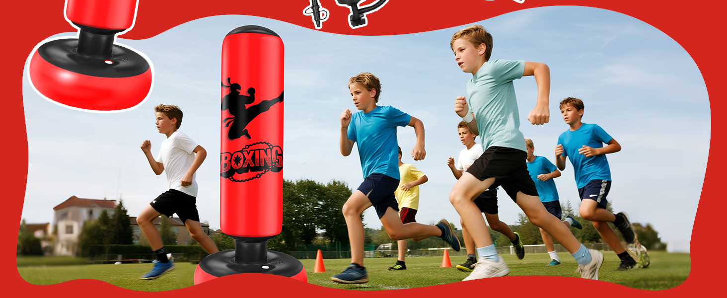 Дитячий боксерський мішок Ninonly Standbox 160см з рукавичками. Міцний PVC, для карате, тхеквондо. Подарунок для дітей 3-12 років