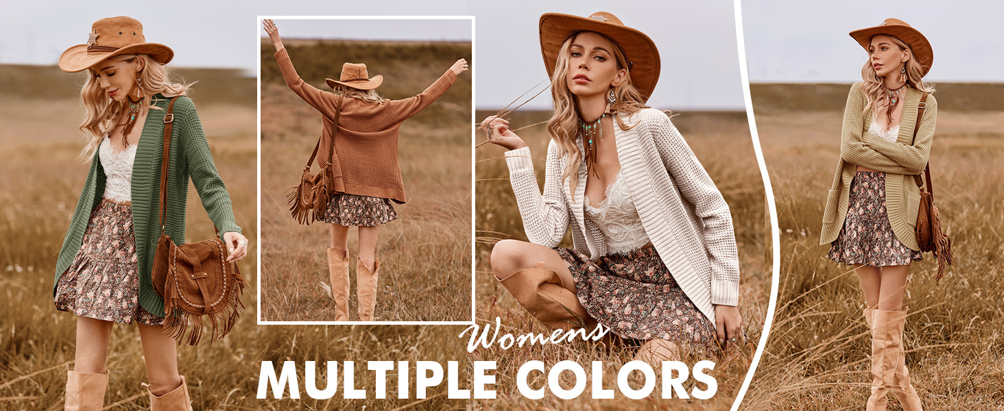 Жіночий в'язаний кардиган Saodimallsu з довгими рукавами, оверсайз, оливковий колір, з кишенями