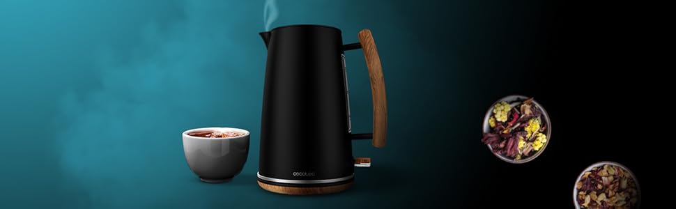 Cecotec Thermosense 400 White & Black Kettle - 1.7L, 3000W Electric Kettle