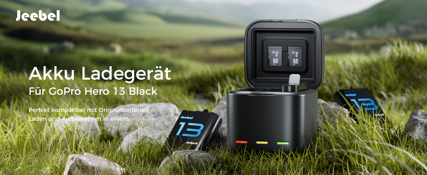 Зарядний пристрій для GoPro Hero 13 Black — 3-канальний зарядний пристрій з швидкою зарядкою, USB-C кабель. Сумісний з GoPro Hero 13 Black, оригінальний акумулятор (без акумулятора). Для Hero 13