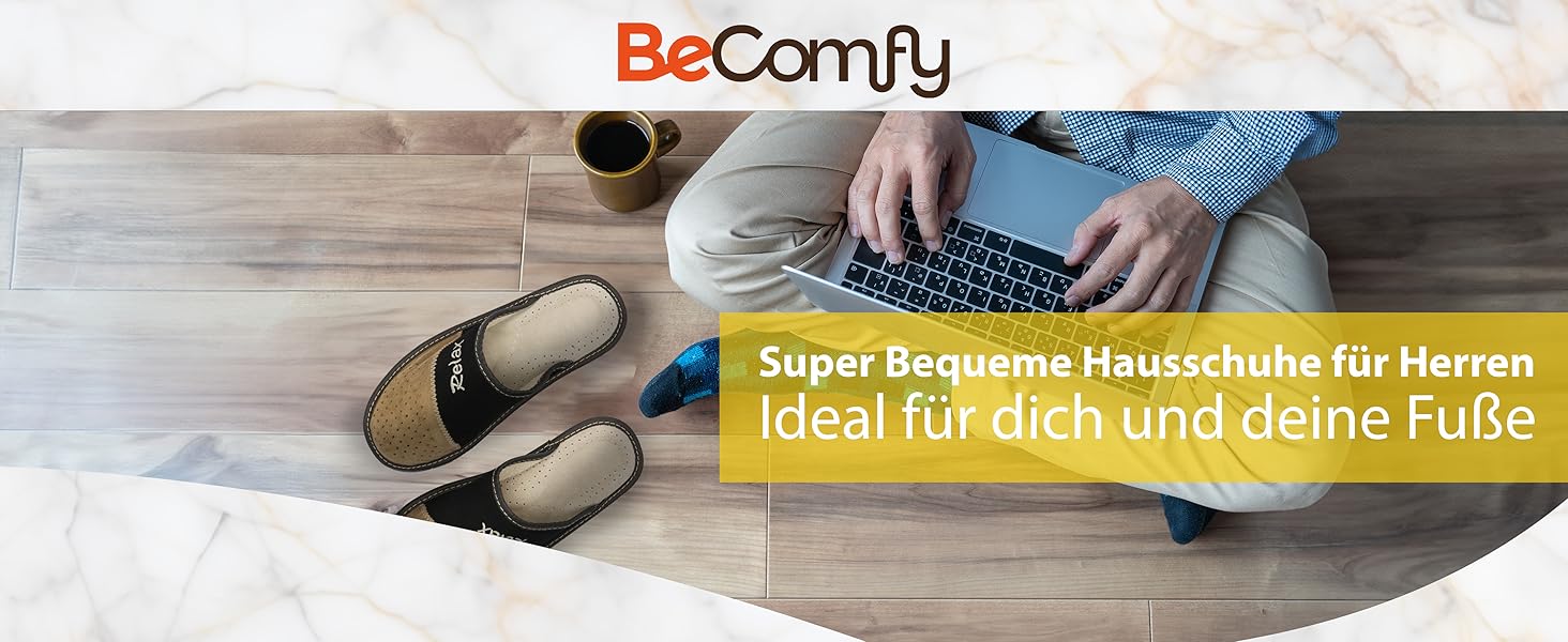 Чоловічі домашні капці BeComfy з натуральної шкіри, вишивка KingDad, чорно-бежеві, розміри 40-46 EU