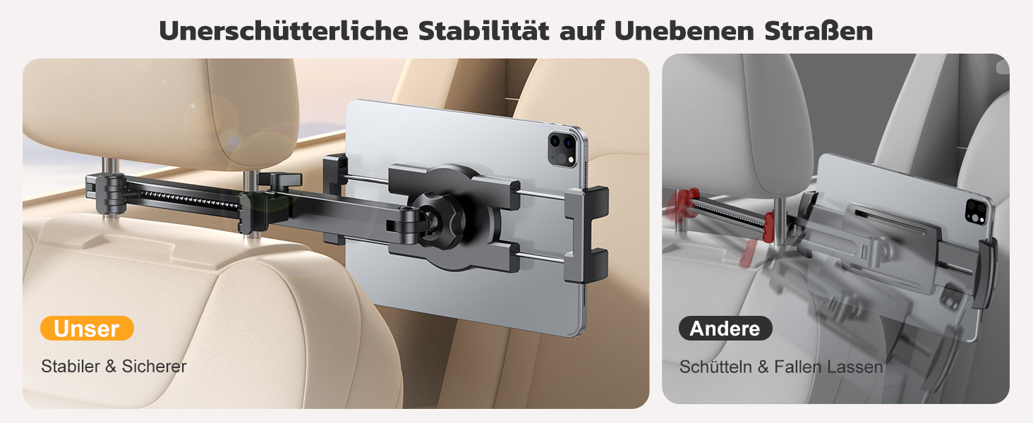 Тримач для планшета в авто, висувний кріплення, поворот на 360° - сумісний з iPad, iPhone, Galaxy Tab та іншими пристроями 4.7-12.9 дюймів