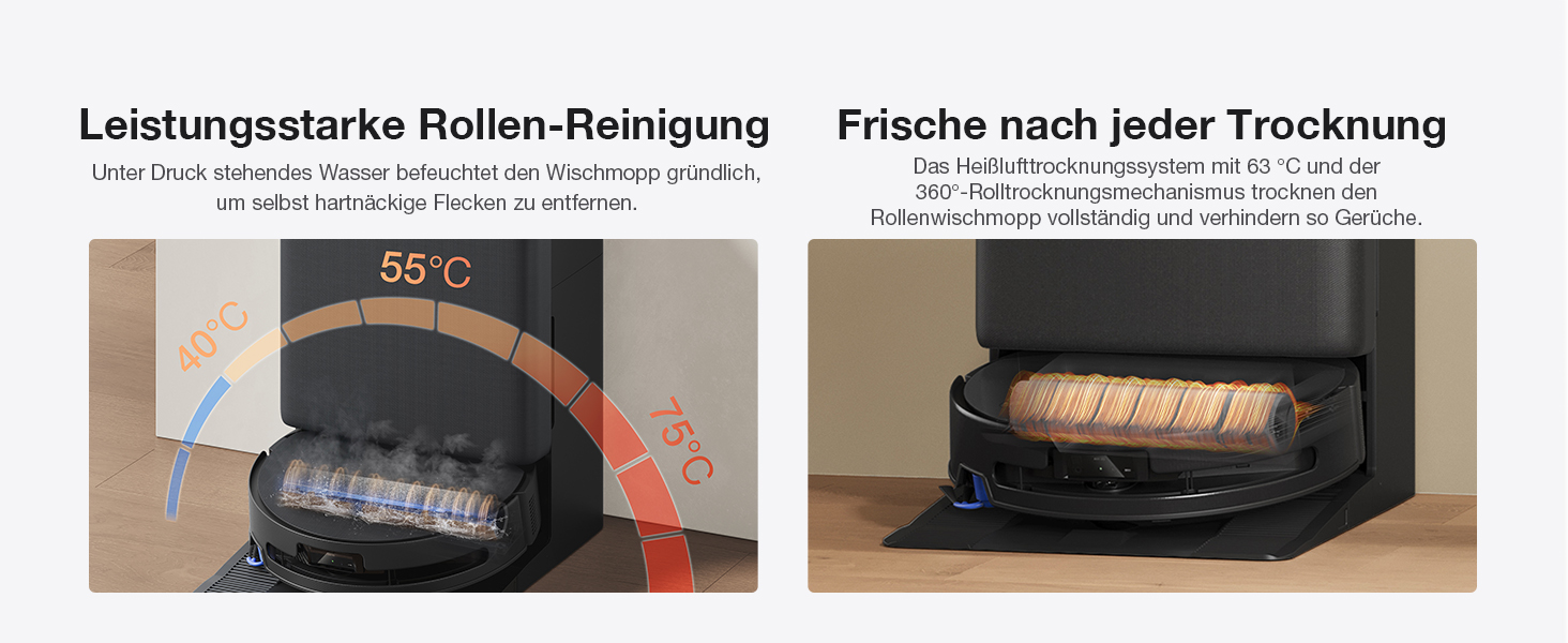 Робот-пилосос з функцією вологого прибирання ECOVACS T90 PRO Omni, 30 000 Па, PowerBoost, чорний