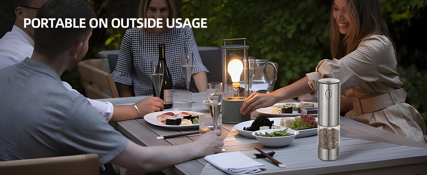 Електричний набір для солі та перцю з зарядною станцією, об'єм 110 мл, перезаряджувана солянка з 5 рівнями, керамічна млинка з щіткою (1 упаковка)