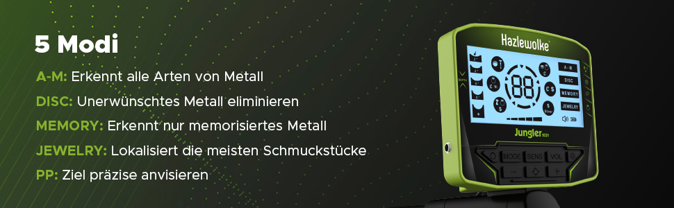 Металодетектор Profi Set: 10'' котушка, IP68, водонепроникний, Pinpoint, 5 режимів, LCD, DSP, для дорослих, пошук золота