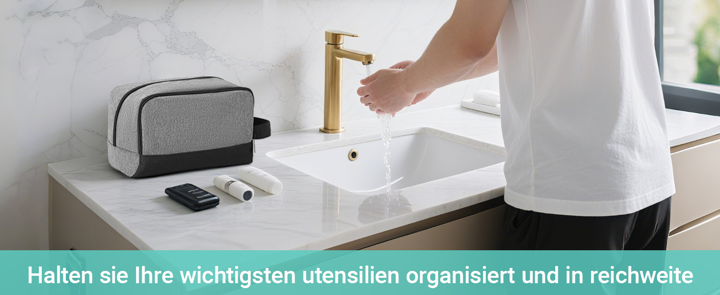 Чоловічий дорожній набір Elviros: органайзер для туалетних аксесуарів, кульки для гоління, сірий