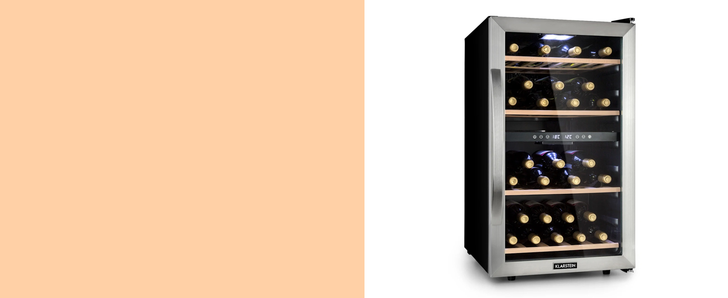 Витримайте вино та охолоджуйте напої: Витримайте вино та охолоджуйте напої Klarstein – витримайте вино та охолоджуйте напої, 36 пляшок, з UV-захистом, 4-18°C