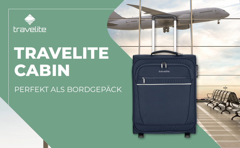 Чемодан-валіза Travelite Marine 52 см, 39 літрів: легкий, з замком, для ручної поклажі