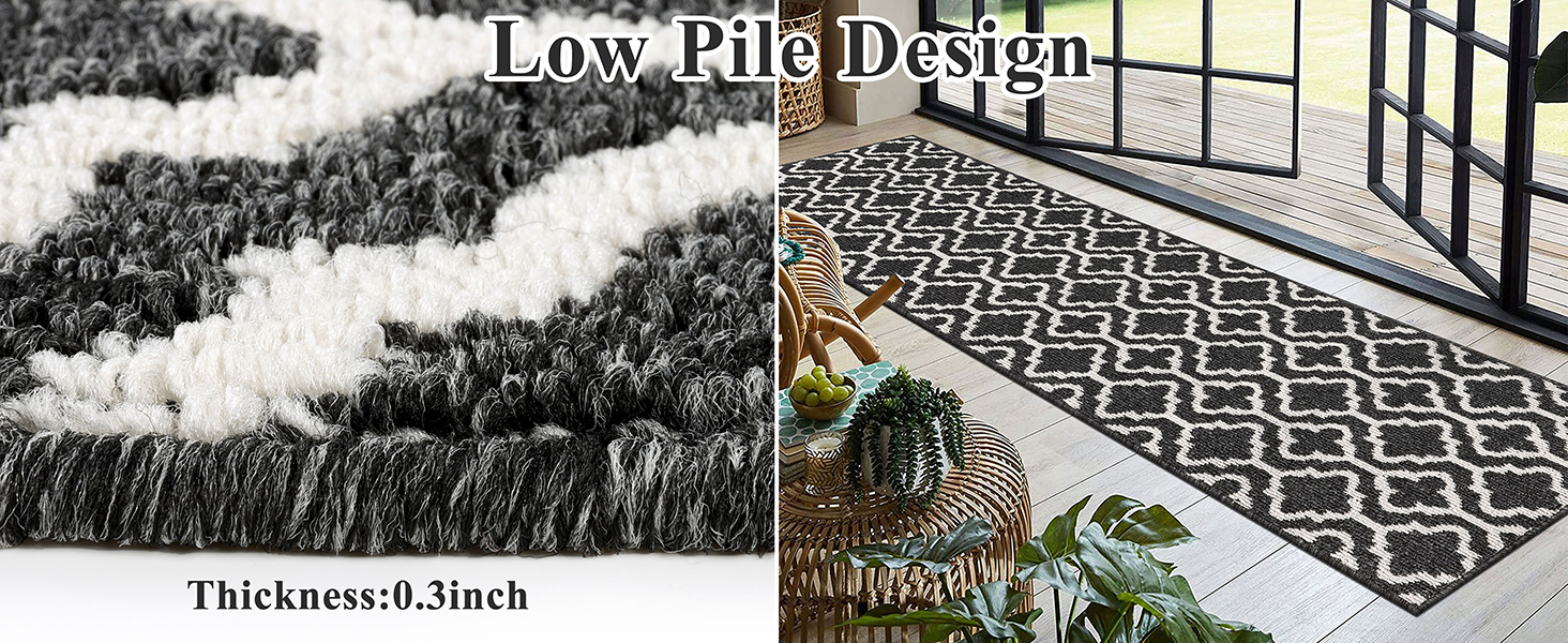 Придверний килимок SHACOS протибрудовий, протиковзкий, 60x240 см, чорний — для входу, коридору, тераси та саду, можна прати