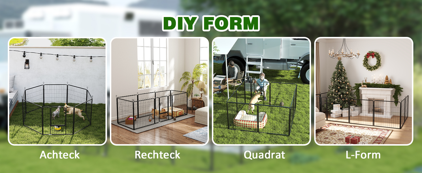 Летворешітка PawHut для цуценят, 8-секційна, 80x80 см, для собак, котів, тварин, внутрішня та зовнішня | PawHut