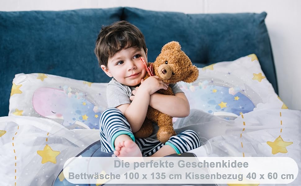 Дитяча постільна білизна CLEAVEN 100x135 см | 100% бавовна, м'яка та дихаюча | Для комфортного сну | Змінний малюнок пінгвіна | CLEAVEN Pinguin 006